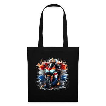 cool chemises de motard drapeau hollandais moto - Sac en tissu - noir - Devant