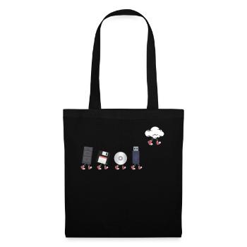 IT Geek, Accessoires PC Évolution des périphériques de stockage - Sac en tissu - noir - Devant