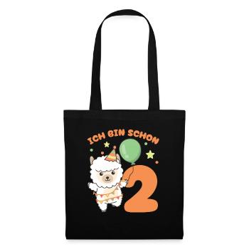 I'm already 2 alpacas birthday kids - Tote Bag - black - Front