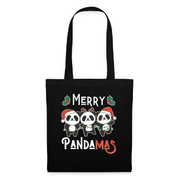 Joyeux Noël Pandamas Jeu de mots Panda - Sac en tissu - noir - Devant
