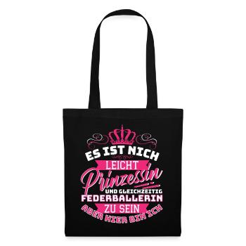 Joueur de badminton et princesse Badminton amusant - Sac en tissu - noir - Devant
