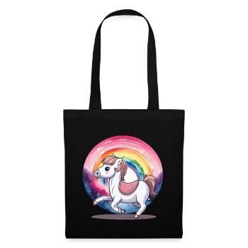 Arc-en-ciel Cheval Chevaux Enfant Enfants Poney - Sac en tissu - noir - Devant