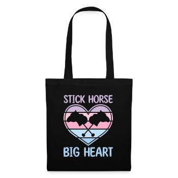 Stick Horse Big Heart - Hobby Horse Steckenpferd - Tote Bag - black - Front