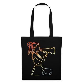 Look vintage pom-pom girl - Sac en tissu - noir - Devant