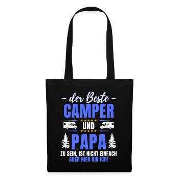 DER BESTE CAMPER & PAPA - Lustiger Camping - Stoffbeutel - Schwarz - Vorne