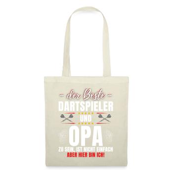 DER BESTE DARTSPIELER & OPA! Lustiges Dart Darts - Stoffbeutel - Natur - Vorne