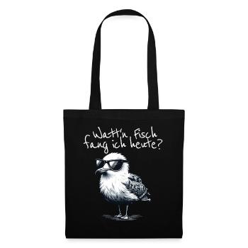 Watt’n Fisch fang ich heute Coole Möwe Spruch - Sac en tissu - noir - Devant