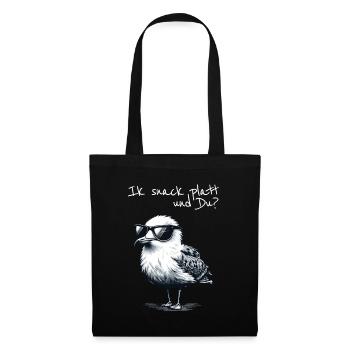 Ik snack platt und Du Coole Nord Möwe Spruch - Sac en tissu - noir - Devant