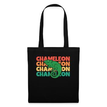 Chameleon Rétro Texte Panthère Voilée - Sac en tissu - noir - Devant