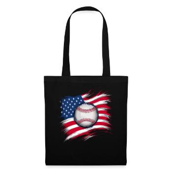 Baseball Men Women Kids Player Pitcher Softball - Stoffbeutel - Schwarz - Vorne