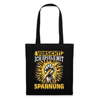 Électriciens, méfiez-vous ! Je joue avec la tension - Sac en tissu - noir - Devant