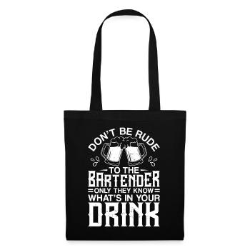 Barman Mixologue Ne soyez pas impoli - Sac en tissu - noir - Devant