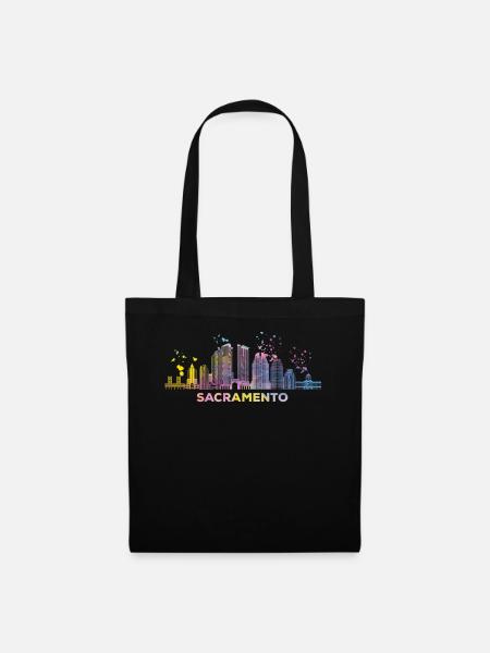 Sacramentan Bunte Skyline Sacramento - Stoffbeutel - Schwarz