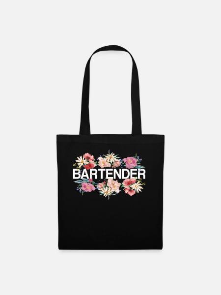 Bartender Mixologist Flowers - Stoffbeutel - Schwarz
