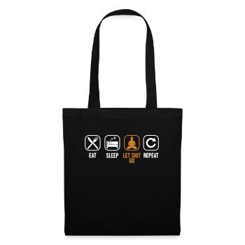 Eat Sleep Let Shit Go Repeat Buddhist Statue - Tote Bag - black - Front