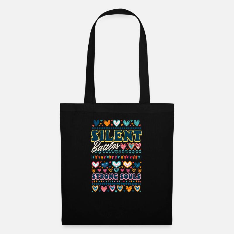 Invisible Disability Silent Battles, Strong Souls - Tote Bag - black
