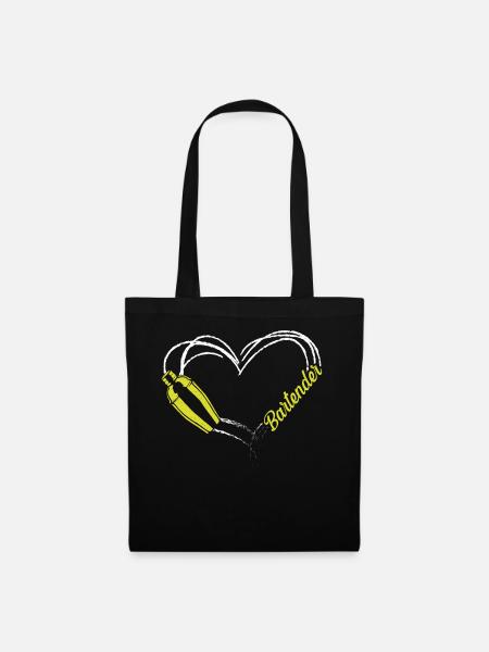 Bartender Mixologist Heart - Stoffbeutel - Schwarz