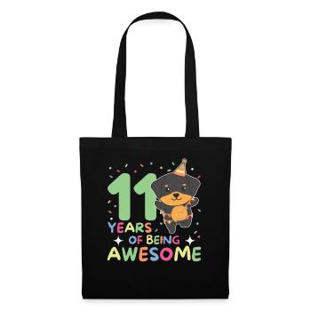 Rottweiler pour ses 11 ans Enfants de onze ans - Sac en tissu - noir - Devant
