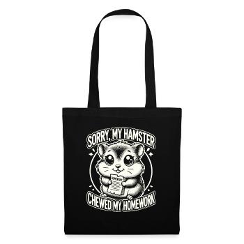 Hamster, Homework, Funny Hamster - Tote Bag - black - Front