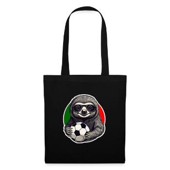 Fußball Fan Faultier mit Sonnenbrille Portugal - Stoffbeutel - Schwarz - Vorne