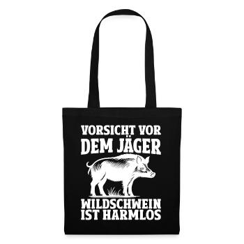 Jäger Jagd Jagdschein Jägerin Jagdbekleidung - Stoffbeutel - Schwarz - Vorne