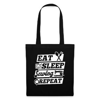 Eat Sleep Sewing Repeat - Seamstress Sewing Lover - Stoffbeutel - Schwarz - Vorne