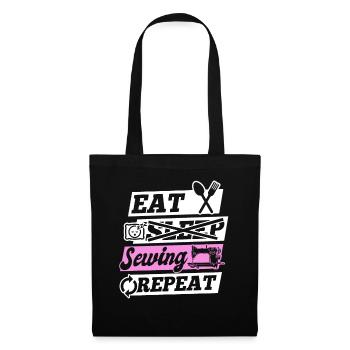 Eat Sleep Sewing Repeat - Seamstress Sewing Lover - Stoffbeutel - Schwarz - Vorne