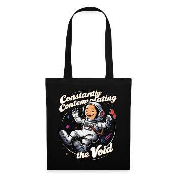 Astronaut Contemplating Void Cartoon Space Humor - Tote Bag - black - Front