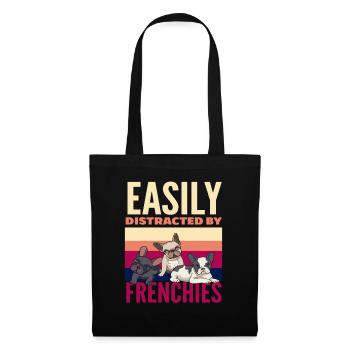 Race de chien Bouledogue français dicton - Sac en tissu - noir - Devant