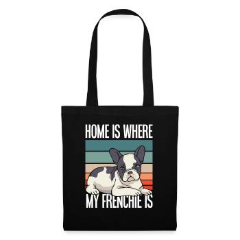 Maison Bouledogue Français Rétro - Sac en tissu - noir - Devant