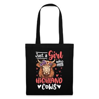 Juste une fille qui aime les vaches Highland - Sac en tissu - noir - Devant