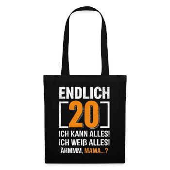 Enfin 20 ans je peux tout faire je sais tout - Sac en tissu - noir - Devant
