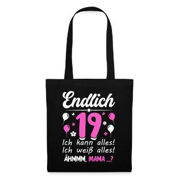 Enfin 19 ans, je peux tout faire, je sais tout - Sac en tissu - noir - Devant