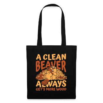Clean Beaver bekommt immer mehr Holz nach Norden - Stoffbeutel - Schwarz - Vorne