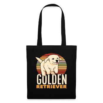 Golden Retriever rétro - Sac en tissu - noir - Devant