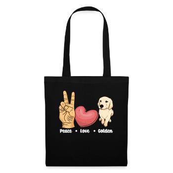 Peace Love Golden Retriever - Tote Bag - black - Front