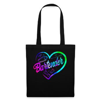 Bartender Mixologist Heart - Tote Bag - black - Front