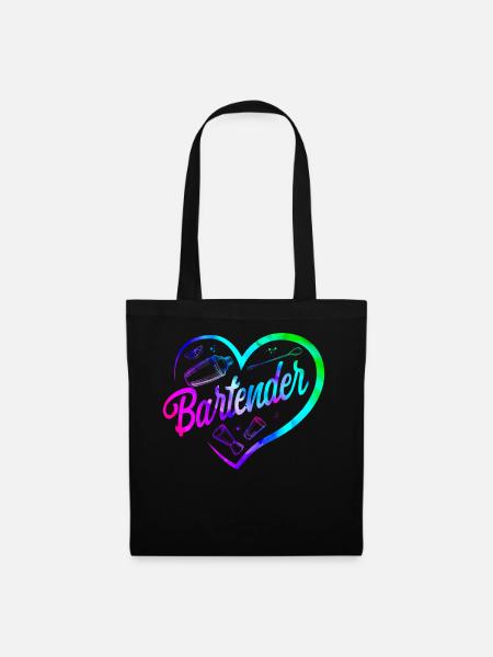 Bartender Mixologist Heart - Stoffbeutel - Schwarz