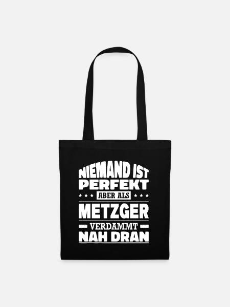 Niemand Ist Perfekt Metzger Metzgerei - Stoffbeutel - Schwarz