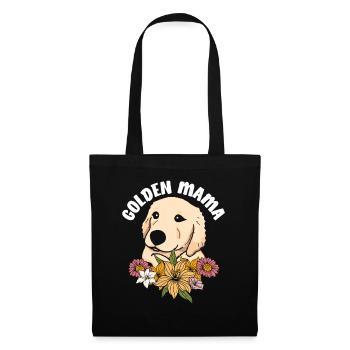 Golden Retriever Couronne de fleurs maman - Sac en tissu - noir - Devant