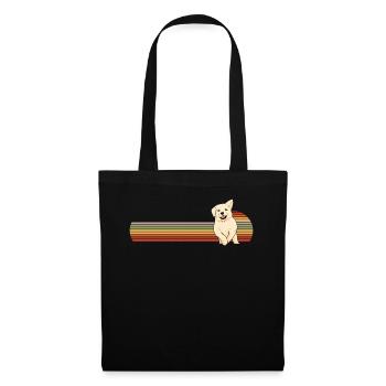 Golden Retriever rétro - Sac en tissu - noir - Devant
