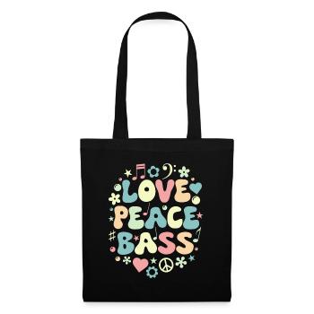 Bass Love Musician Retro - Tote Bag - black - Front