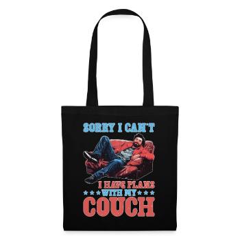 Désolé je ne peux pas, j’ai des projets avec mon canapé - Sac en tissu - noir - Devant