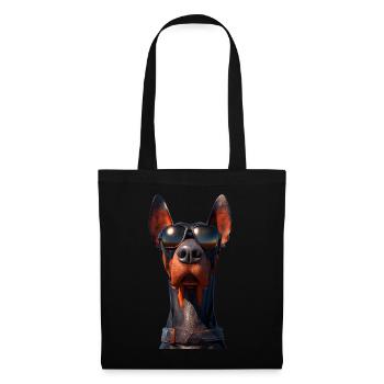 Dobermann Hunde Motiv Wachhund Stolze Dobermänner - Stoffbeutel - Schwarz - Vorne