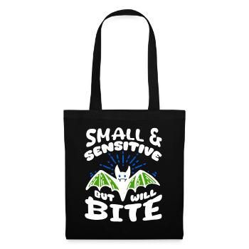 Bat Halloween Small Sensitive But Will Bite - Tote Bag - black - Front