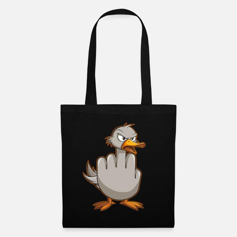Lustiges Unhöfliches Möwen lustiges Geschenk - Stoffbeutel - Schwarz