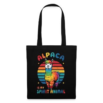 Alpaga animal, arc-en-ciel, alpaga, Art, Fun - Sac en tissu - noir - Devant