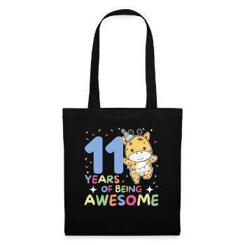 Girafe pour 11ème anniversaire enfants de onze ans - Sac en tissu - noir - Devant