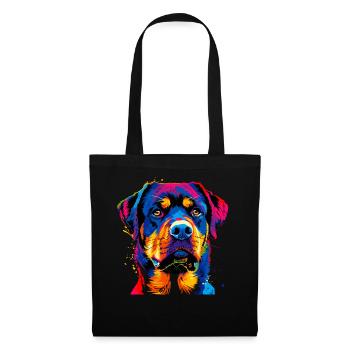 Rottweiler chien couleurs vives pop art fierté chiens - Sac en tissu - noir - Devant