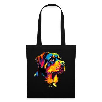 Rottweiler chien couleurs vives pop art fierté chiens - Sac en tissu - noir - Devant